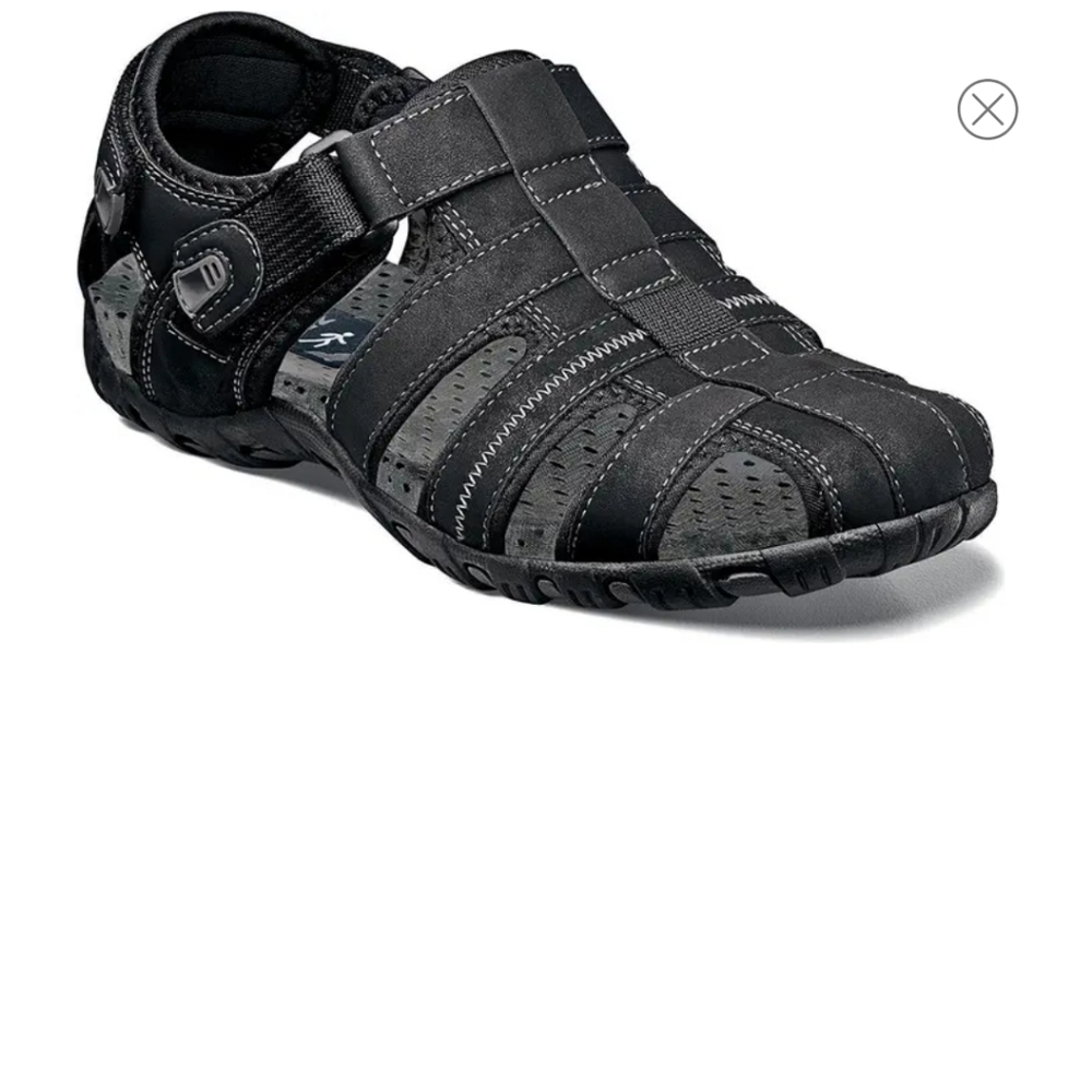 Nunn Bush mens black sandals sz 10 nib